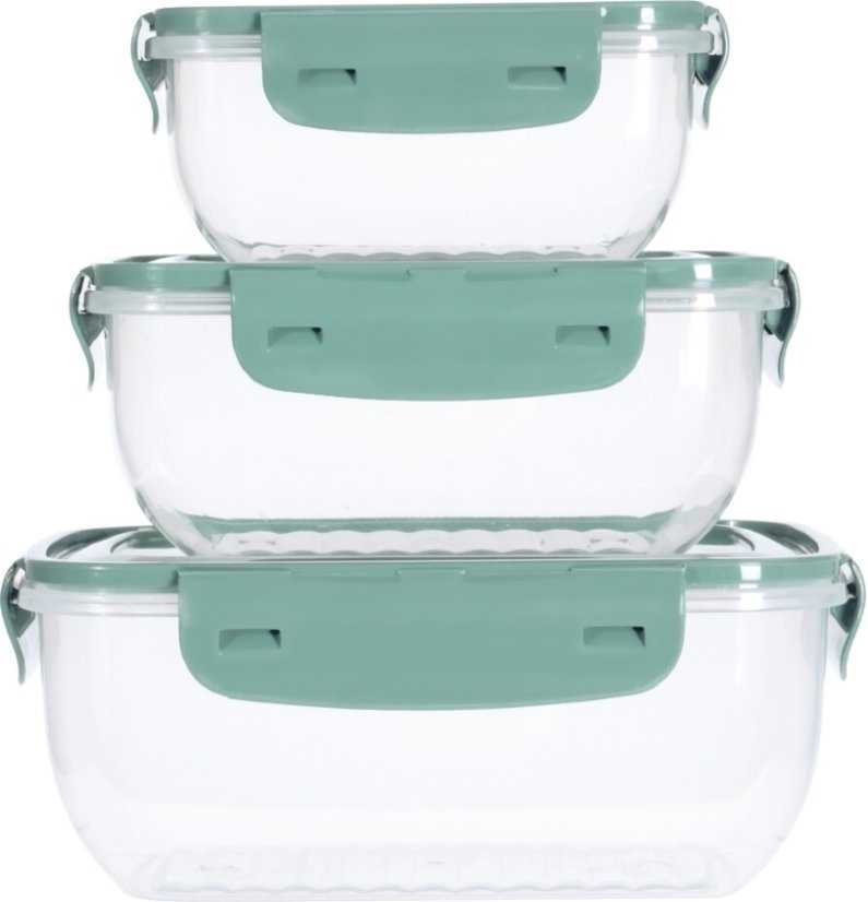 Excellent Dóza na potraviny sada 3 ks tmavě zelená