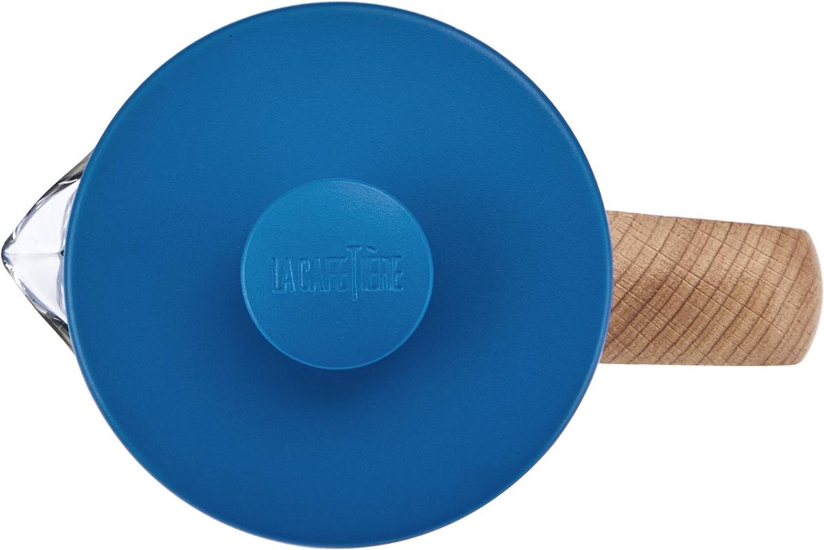 La Cafetière French Press z nerezové oceli, Blu Fiorato, pro 8 šálků