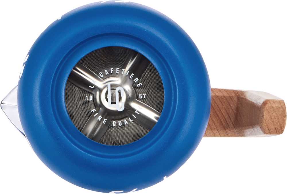 La Cafetière French Press z nerezové oceli, Blu Fiorato, pro 8 šálků