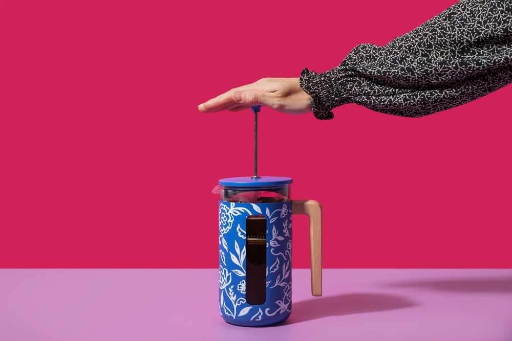 La Cafetière French Press z nerezové oceli, Blu Fiorato, pro 8 šálků