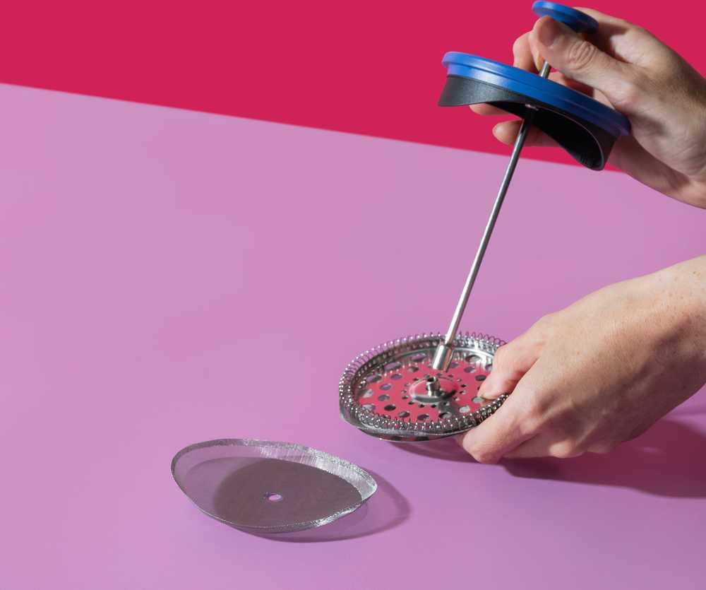 La Cafetière French Press z nerezové oceli, Blu Fiorato, pro 8 šálků