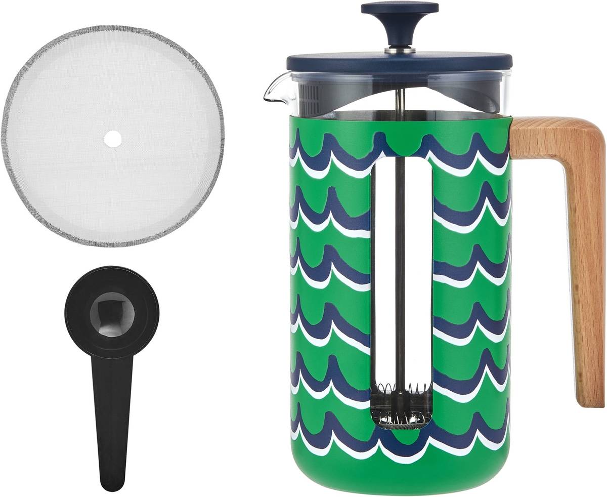 La Cafetière French Press z nerezové oceli, Cyan Tides, pro 8 šálků