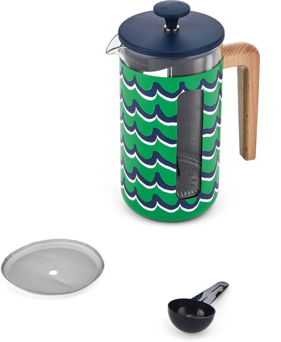 La Cafetière French Press z nerezové oceli, Cyan Tides, pro 8 šálků