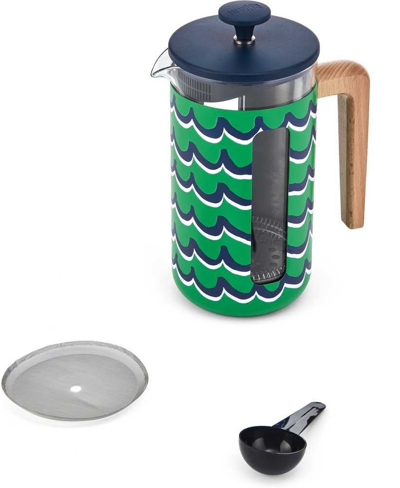 La Cafetière French Press z nerezové oceli, Cyan Tides, pro 8 šálků