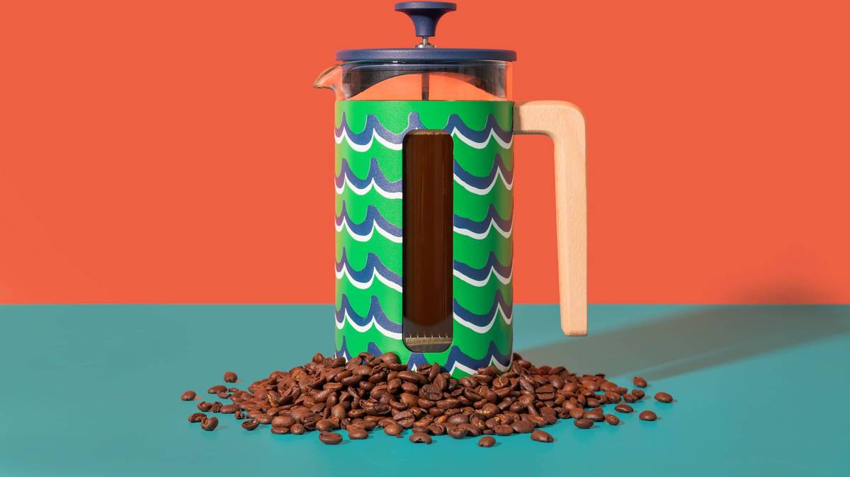 La Cafetière French Press z nerezové oceli, Cyan Tides, pro 8 šálků
