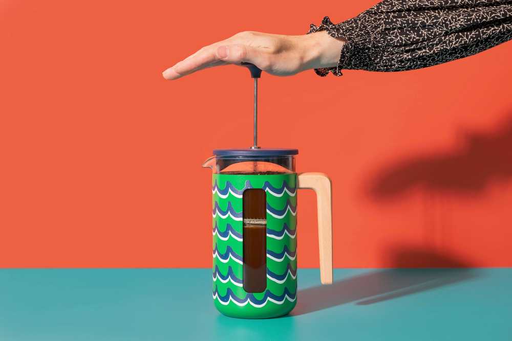 La Cafetière French Press z nerezové oceli, Cyan Tides, pro 8 šálků