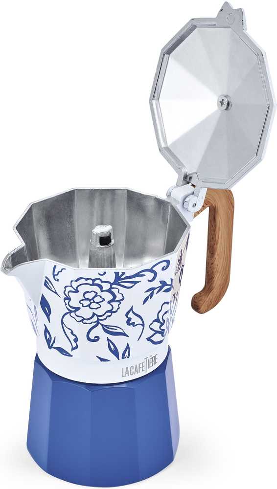 La Cafetière Moka konvička na espresso, Blu Fiorato, pro 6 šálků