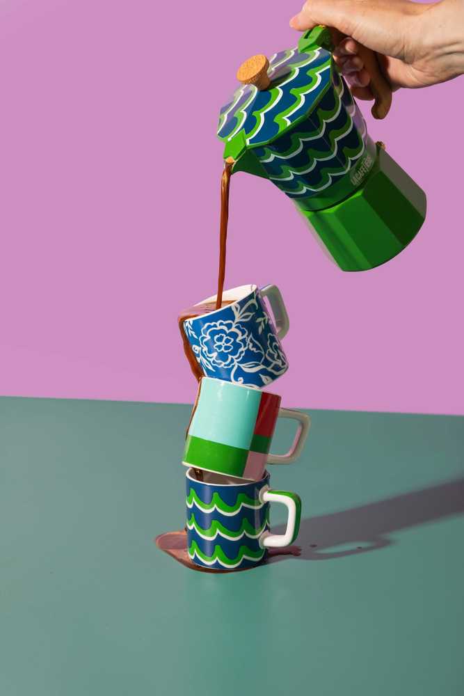 La Cafetière Moka konvička na espresso, Cyan Tides, pro 6 šálků