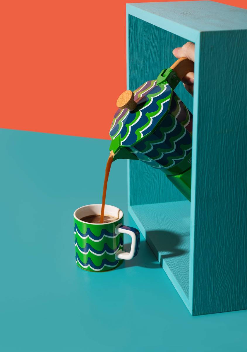 La Cafetière Moka konvička na espresso, Cyan Tides, pro 6 šálků
