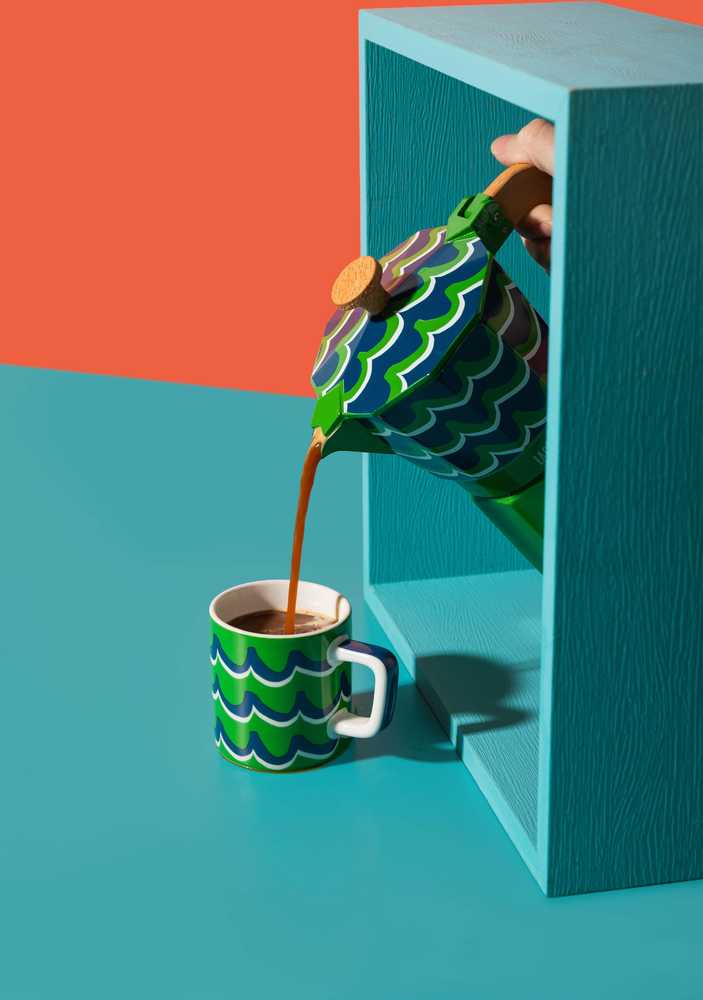 La Cafetière Moka konvička na espresso, Cyan Tides, pro 6 šálků