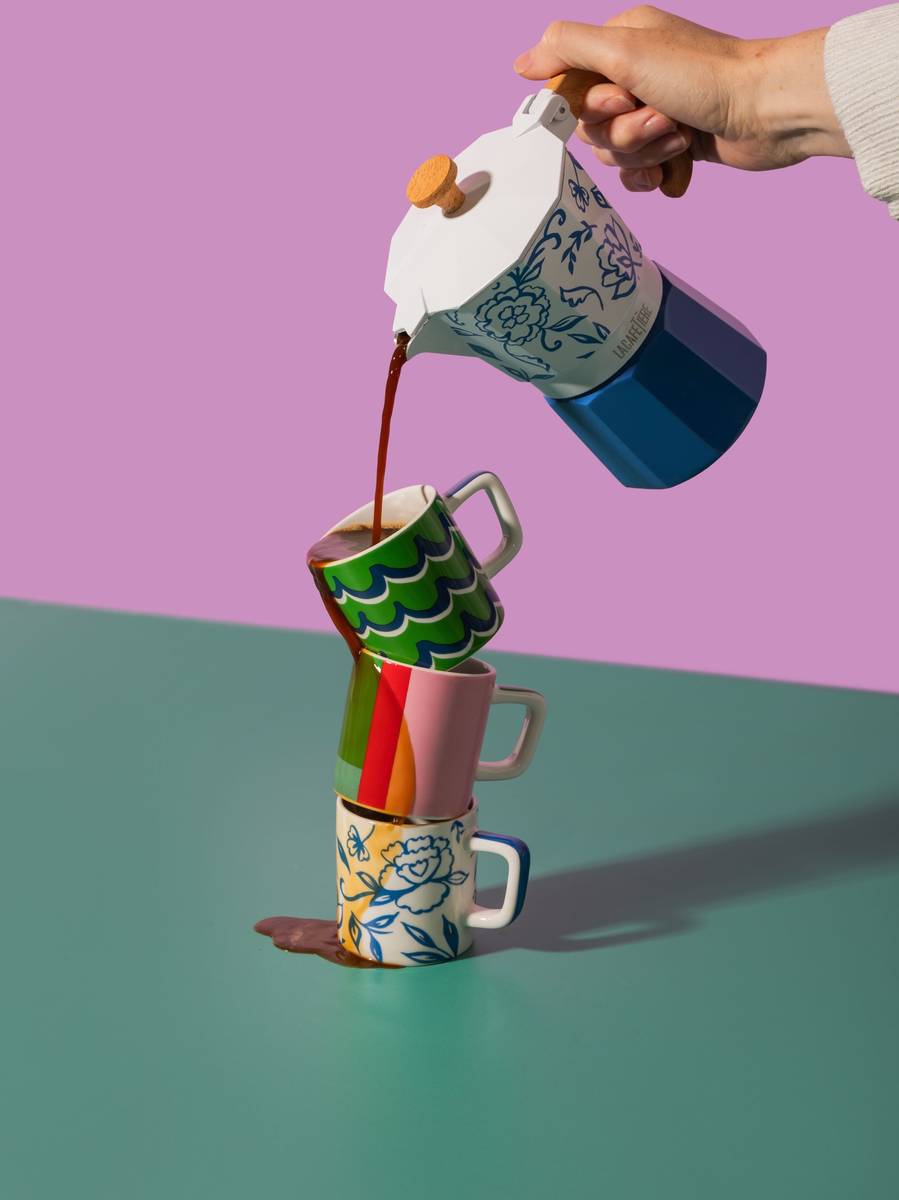 La Cafetière Hrnek na espresso, Pink and Red Utopian Lines