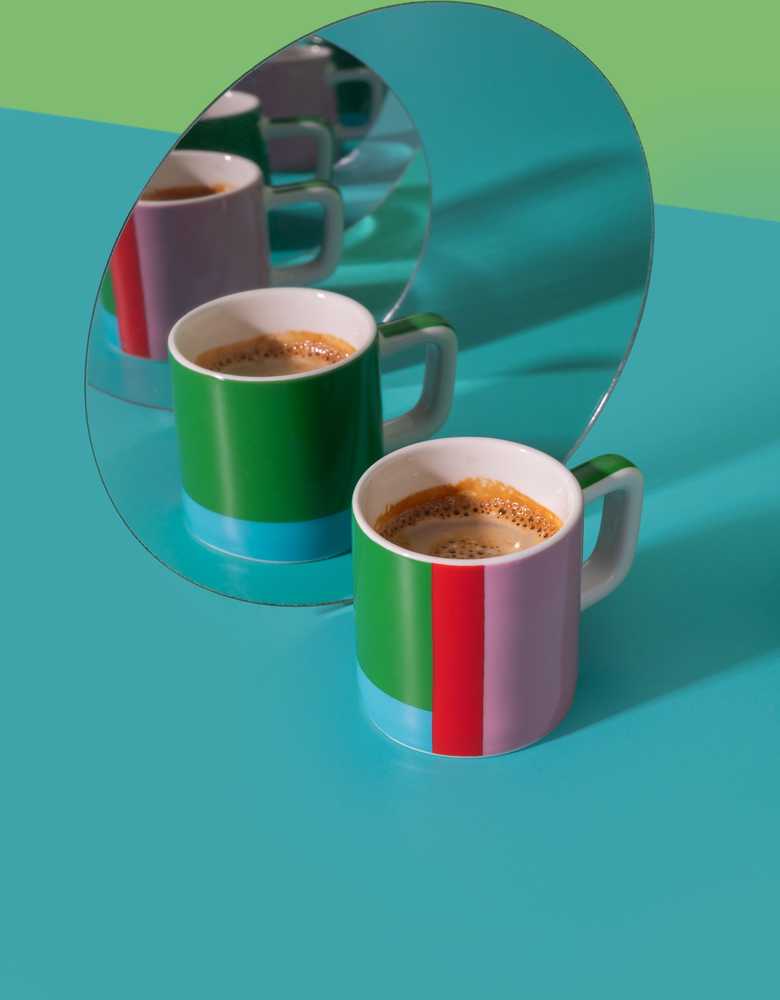 La Cafetière Hrnek na espresso, Pink and Red Utopian Lines