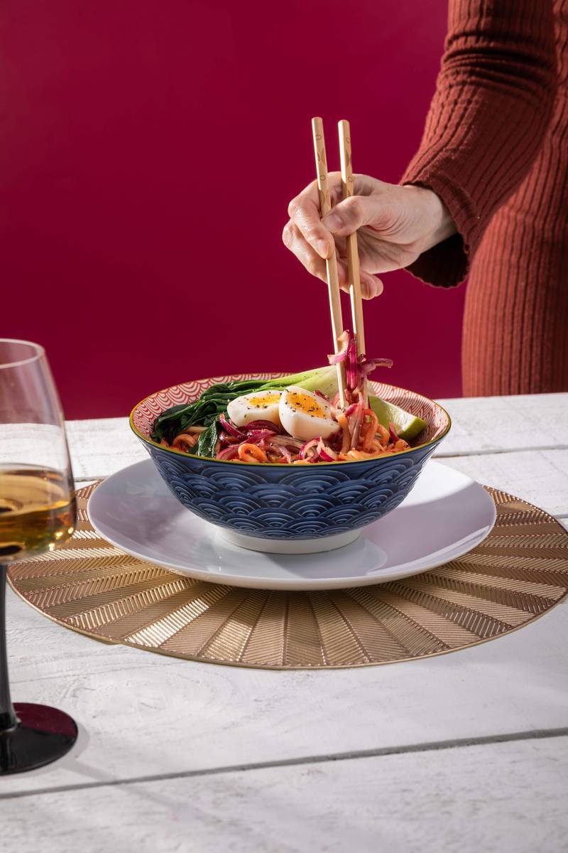 Mikasa Miska na ramen Red and Blue Arc, 21 cm