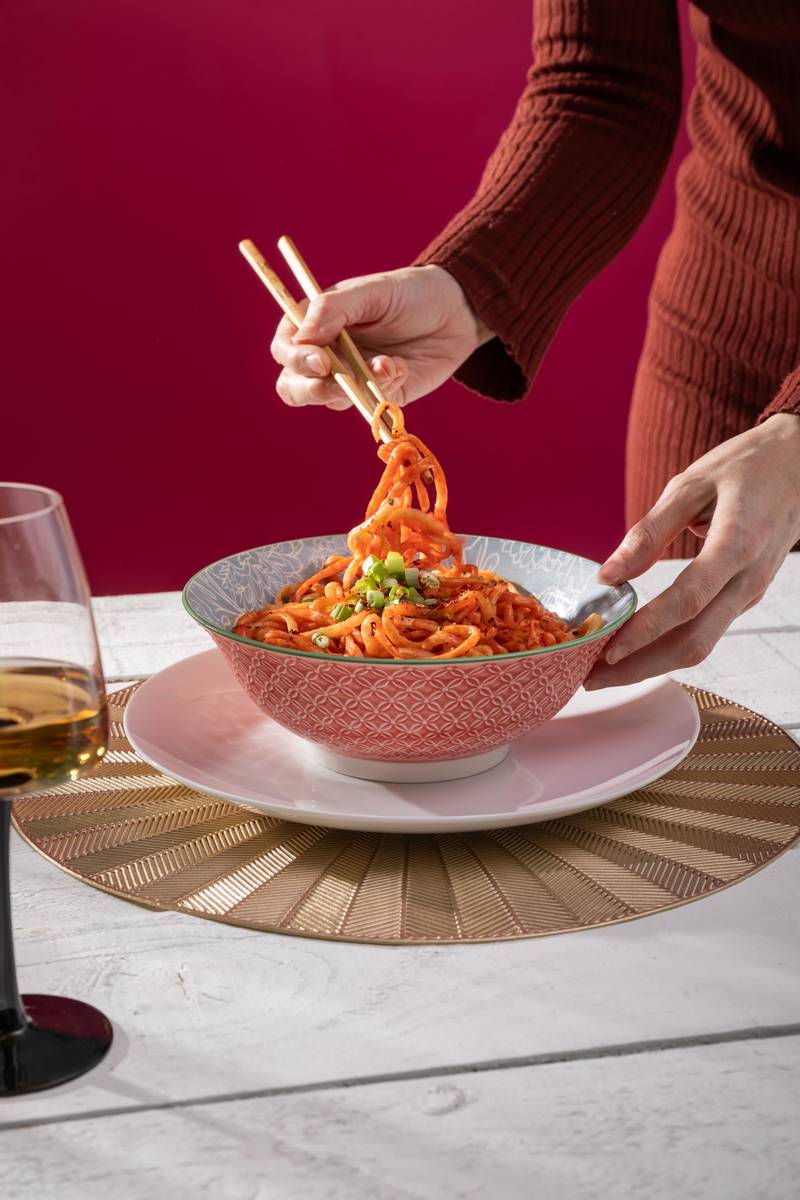 Mikasa Miska na ramen Grey Floral, 21 cm