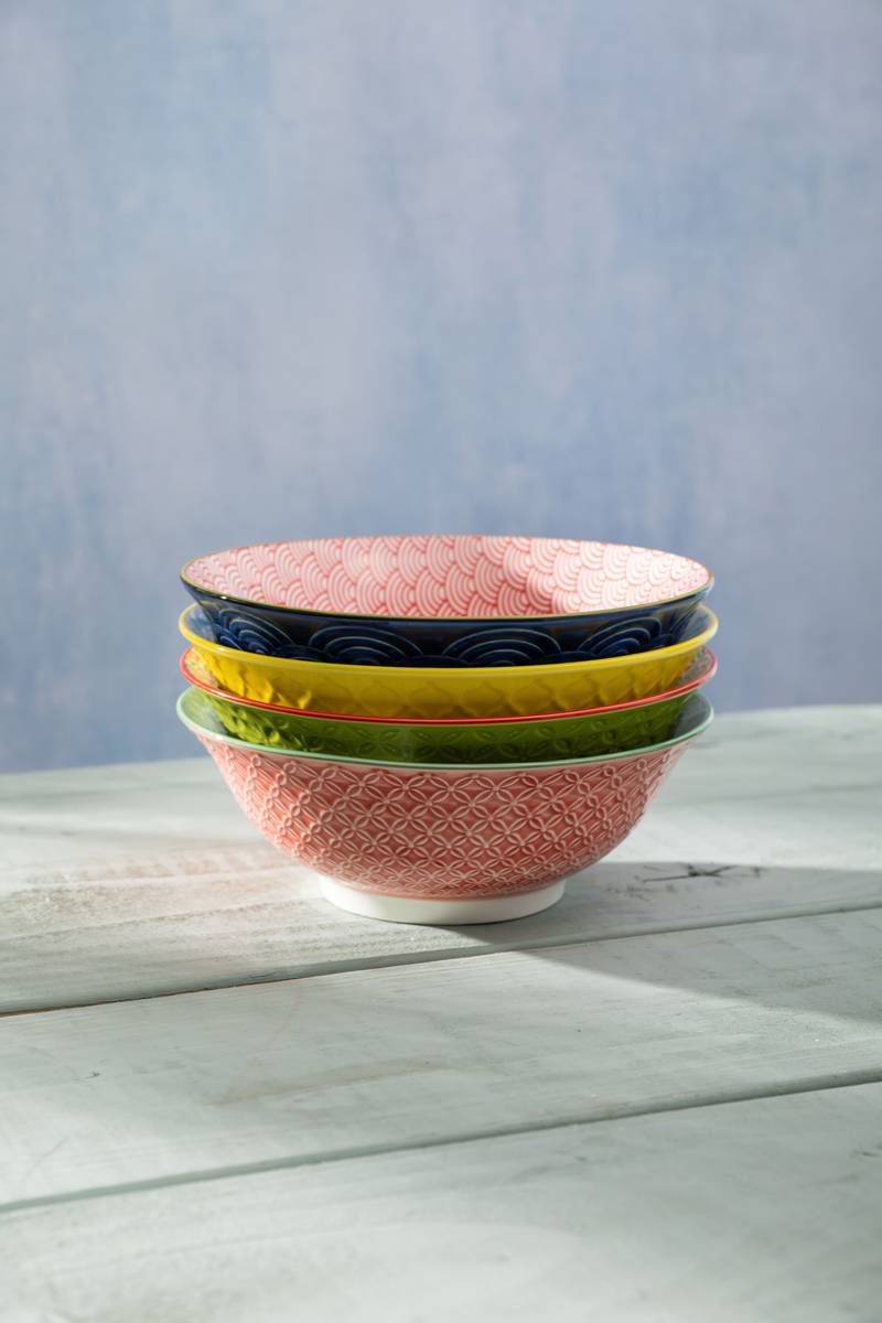 Mikasa Miska na ramen Grey Floral, 21 cm