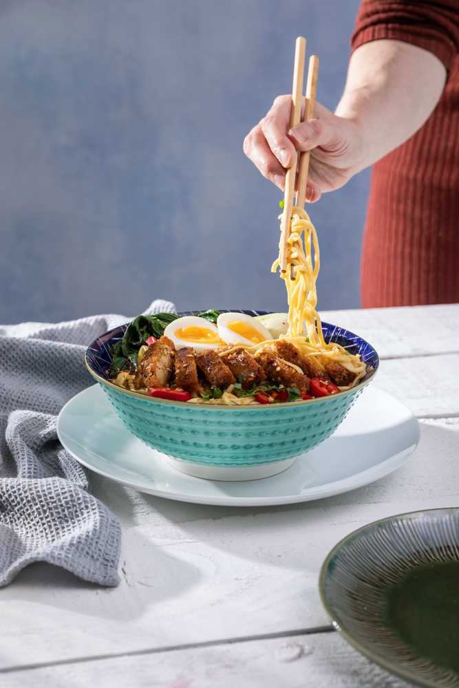 Mikasa Miska na ramen Indigo Chevron, 21 cm