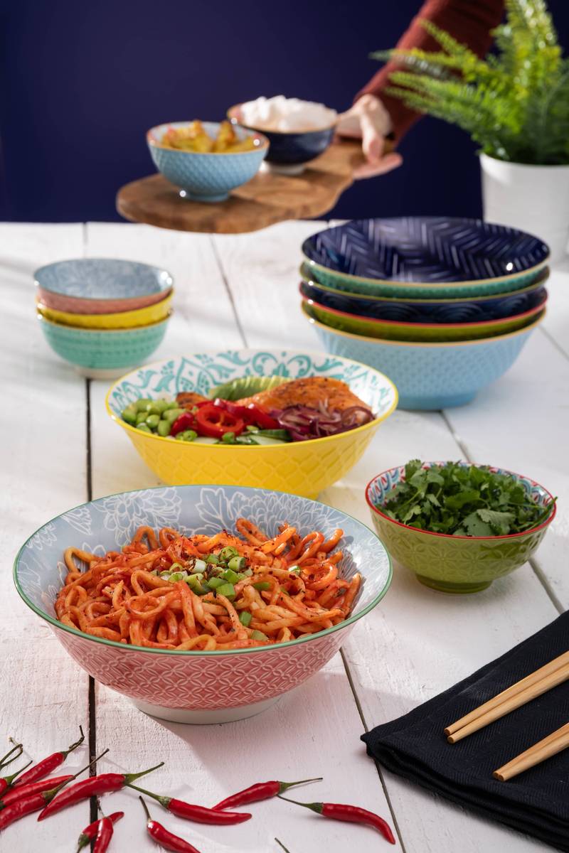 Mikasa Miska na ramen Indigo Chevron, 21 cm