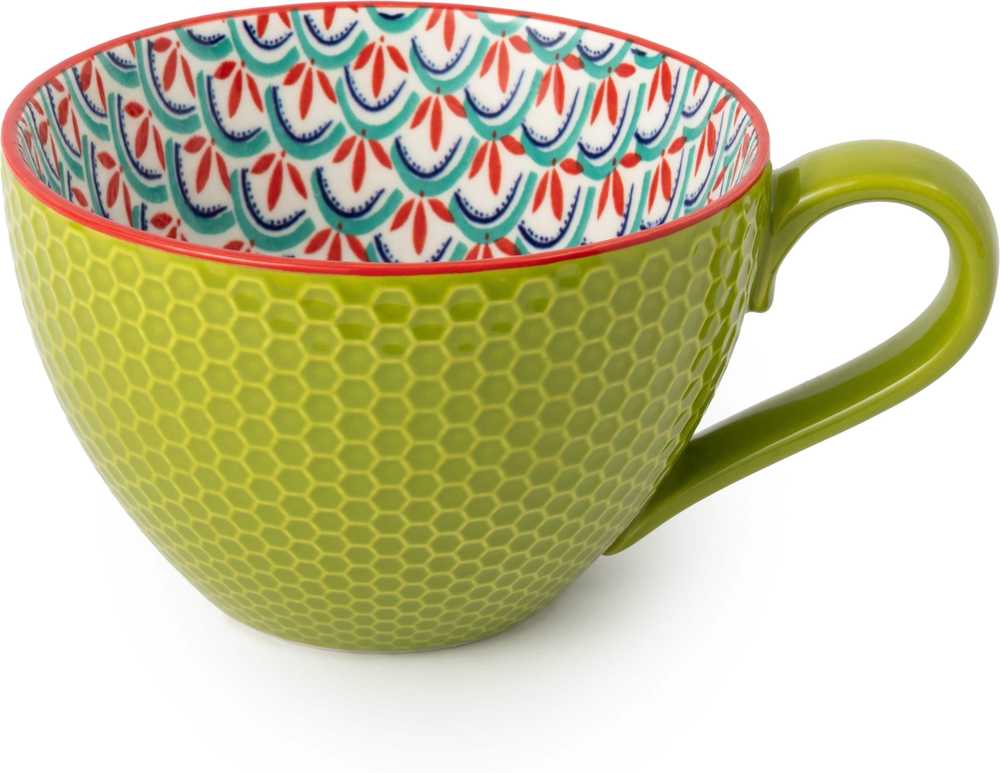 Mikasa Hrnek Green and Blue Geometric, 330 ml