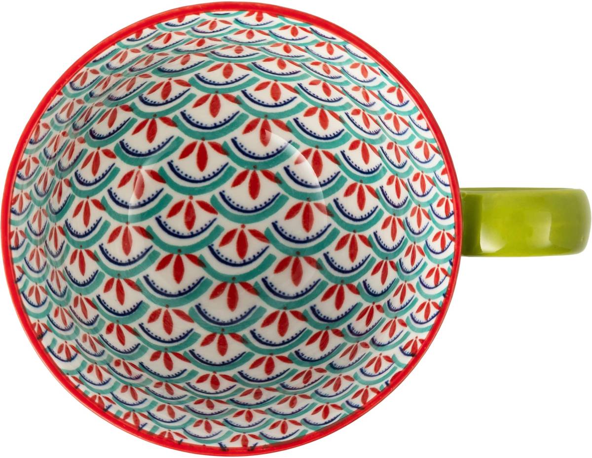 Mikasa Hrnek Green and Blue Geometric, 330 ml