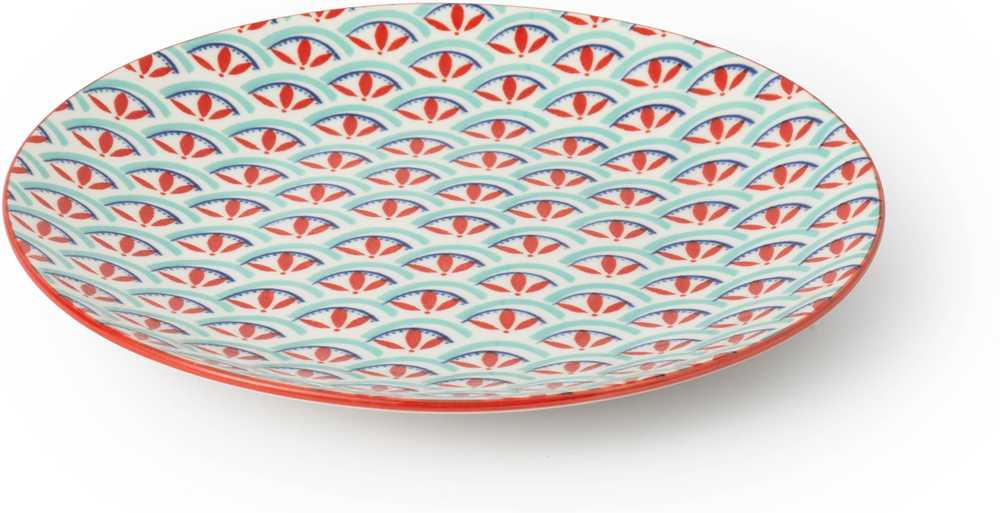 Mikasa Dezertní talíř Green and Blue Geometric, 18 cm