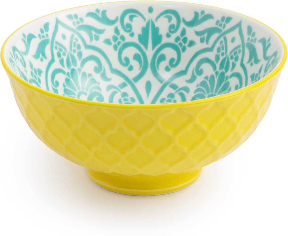 Mikasa Miska na pochutiny Yellow and Blue Geometric, 12 cm