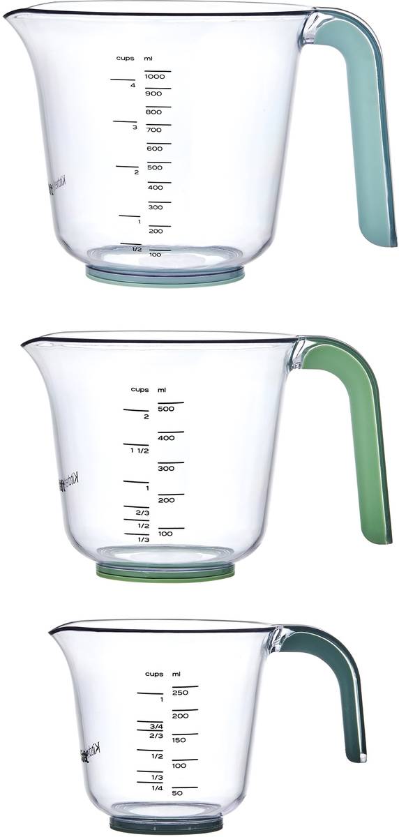 KitchenCraft Sada stohovatelných odměrek, 3 ks, zelená