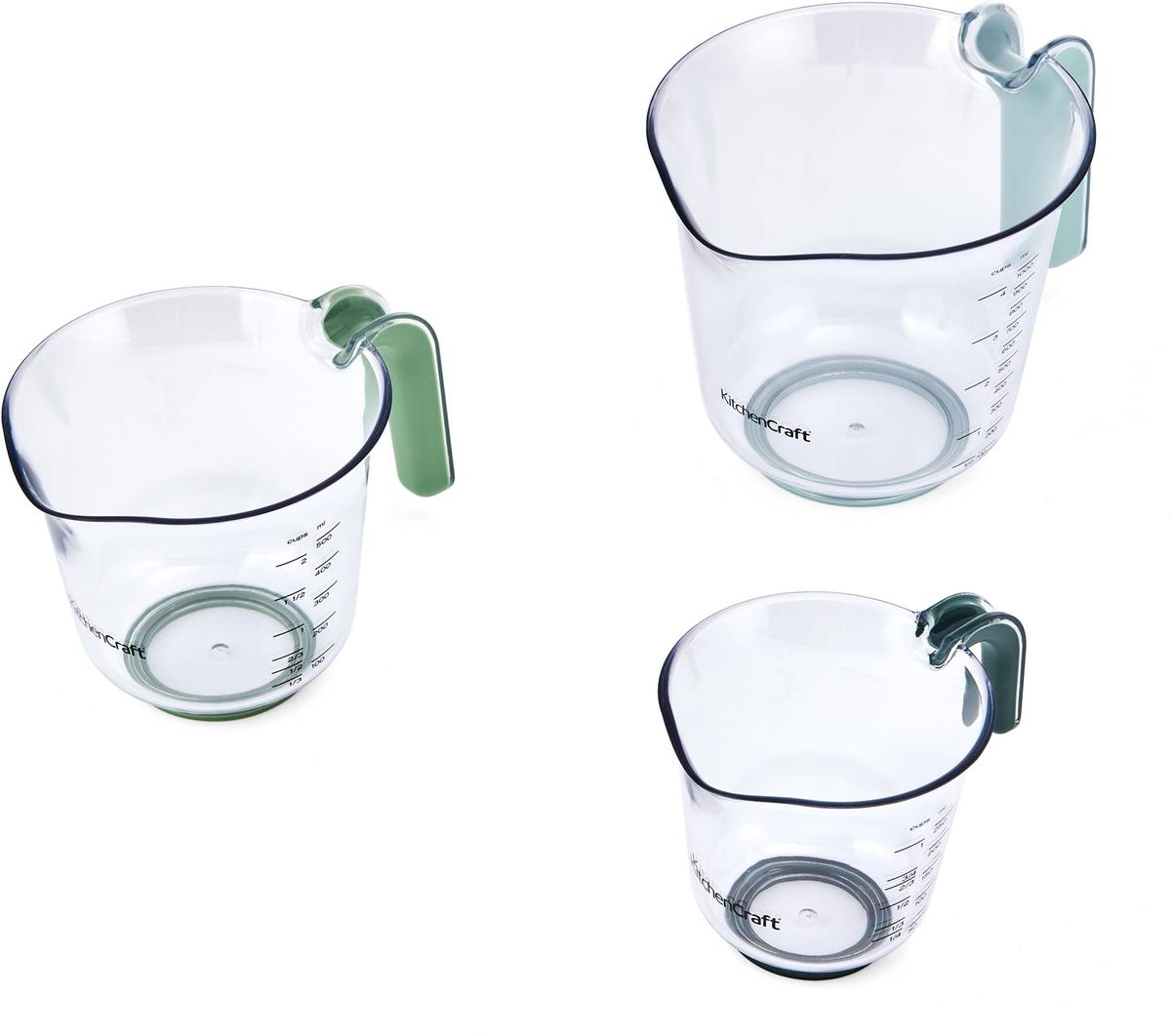 KitchenCraft Sada stohovatelných odměrek, 3 ks, zelená