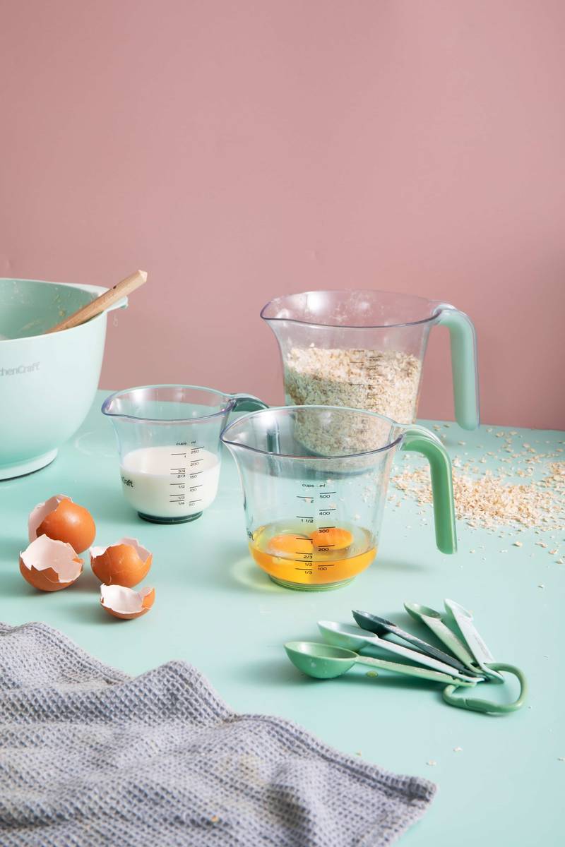 KitchenCraft Sada stohovatelných odměrek, 3 ks, zelená