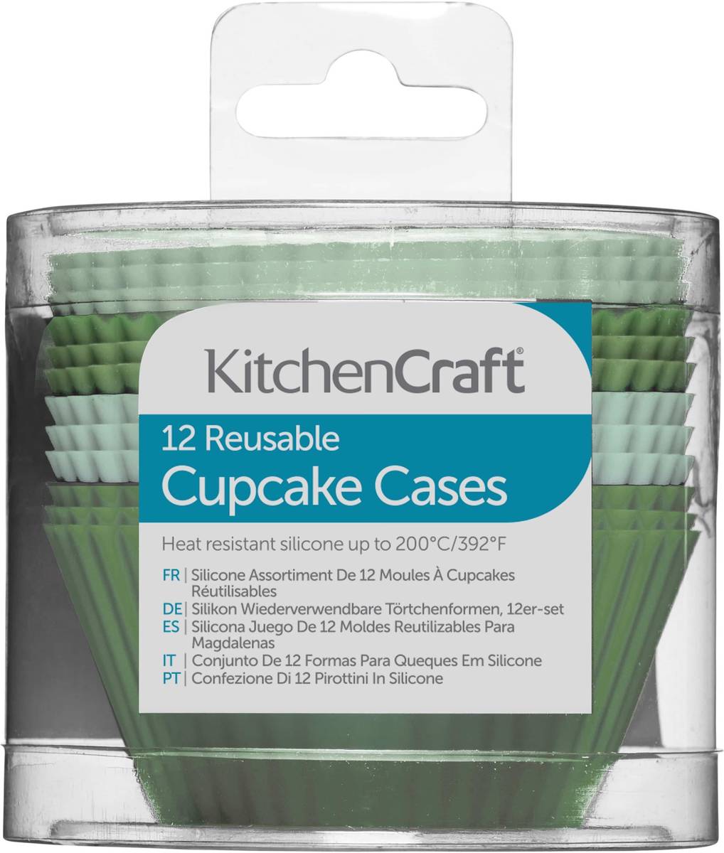 KitchenCraft Silikonové košíčky na muffiny, 12 ks, zelená