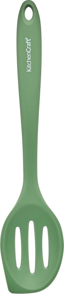 KitchenCraft Silikonová lžíce s otvory a stěrkou, 27 cm