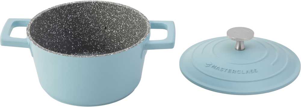 MasterClass Hliníkový kastrol, 16 cm, nebesky modrá