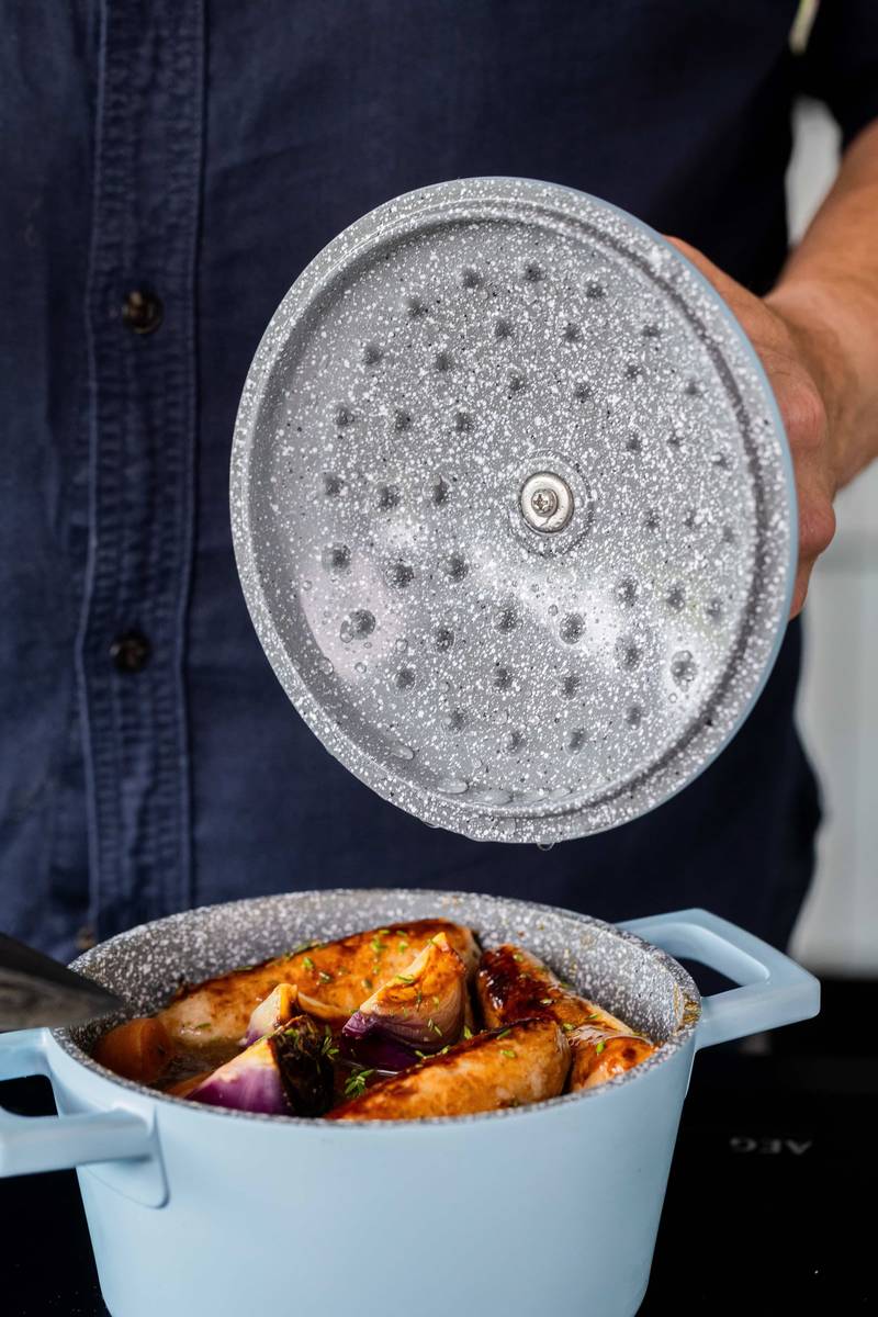 MasterClass Hliníkový kastrol, 16 cm, nebesky modrá