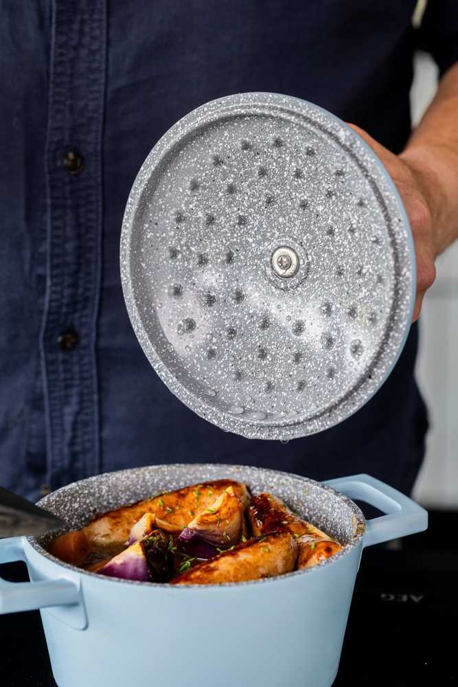 MasterClass Hliníkový kastrol, 16 cm, nebesky modrá