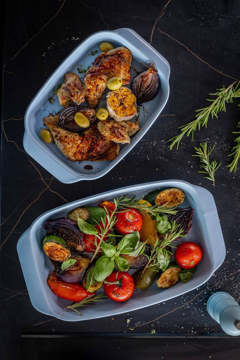 MasterClass Keramická zapékací mísa s madly, 30 cm, nebesky modrá