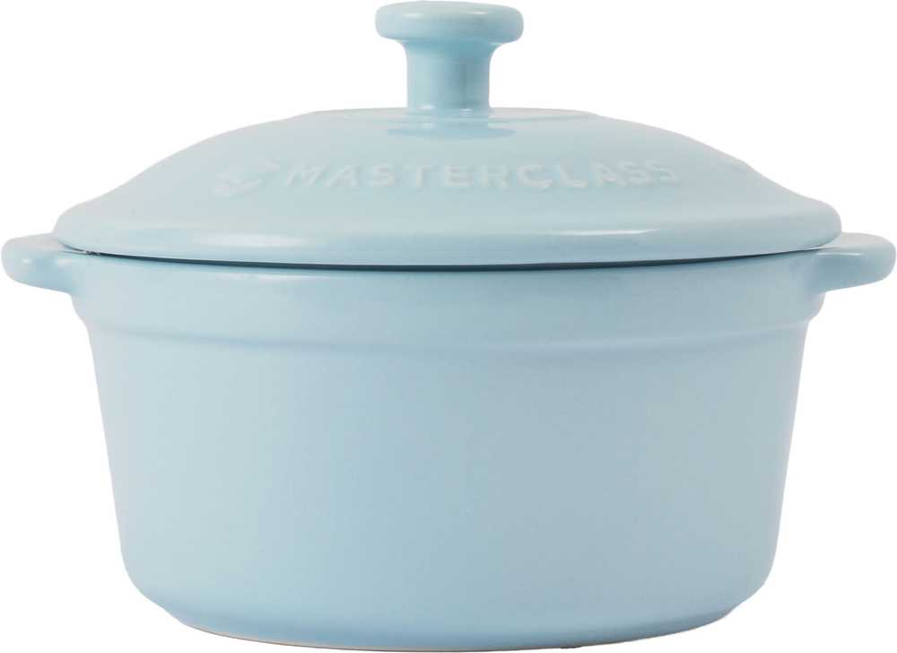 MasterClass Keramický minikastrol s pokličkou, 16 cm, nebesky modrá