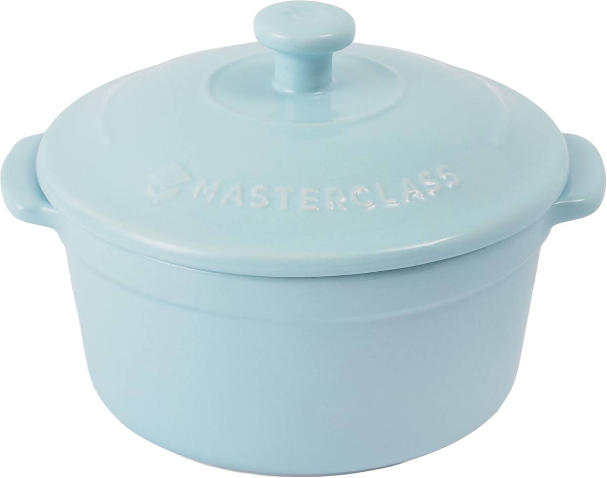 MasterClass Keramický minikastrol s pokličkou, 16 cm, nebesky modrá