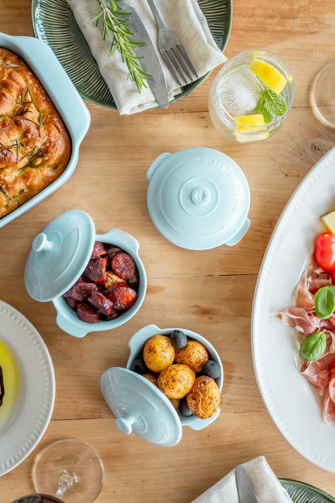 MasterClass Keramický minikastrol s pokličkou, 16 cm, nebesky modrá