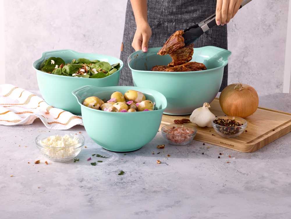KitchenAid Sada mís na míchání, 3 ks, mátová