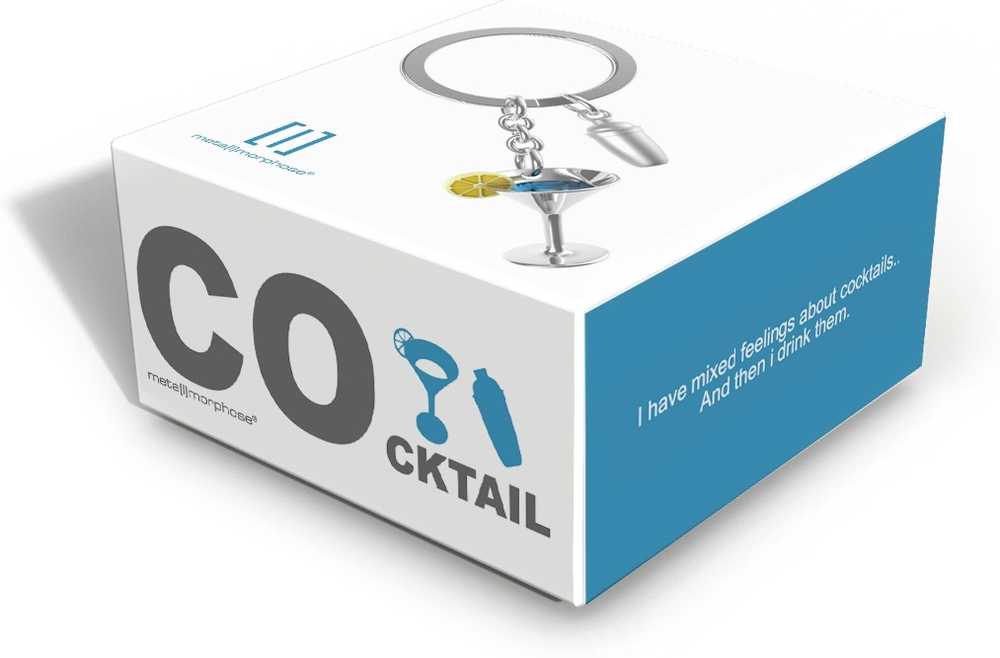 MTM Klíčenka s přívěskem koktejlové skleničky a shakeru