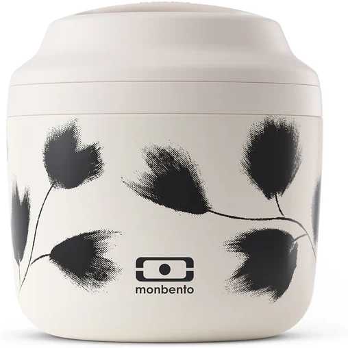 Monbento Termobox na svačinu MonBento Graphic Plume, krémová