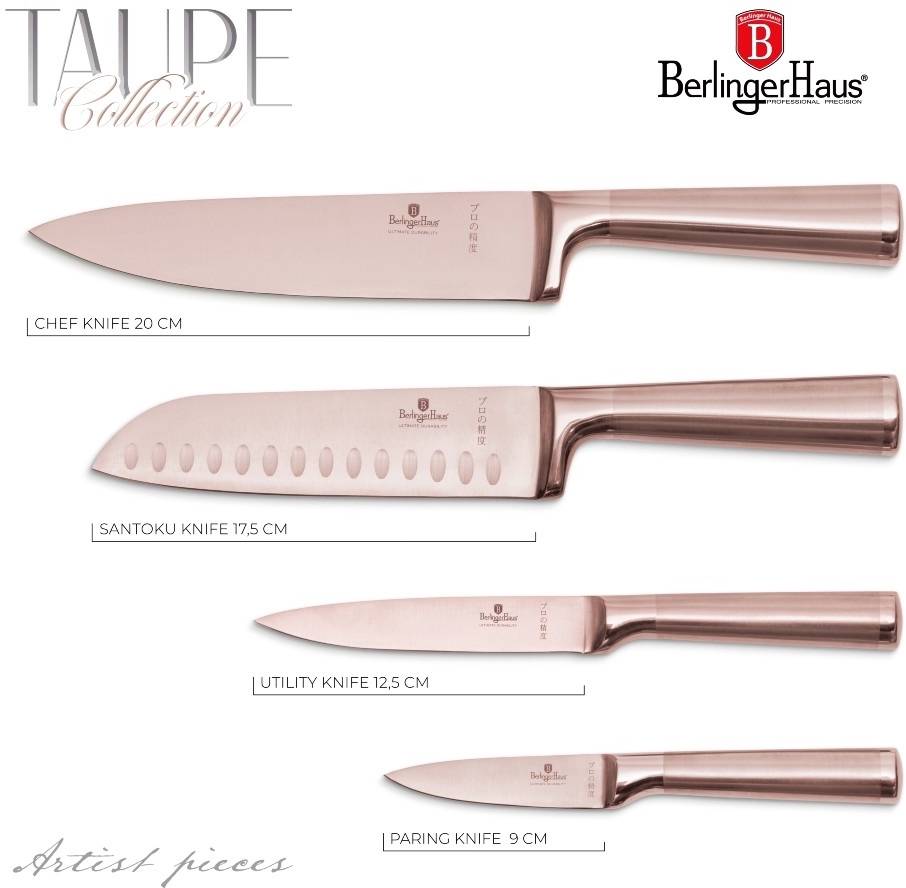 Berlingerhaus Sada nožů nerez 4 ks Taupe Collection
