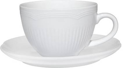 Maxwell & Williams White Basics Rococo Šálek s podšálkem, 240 ml