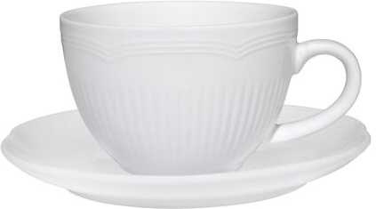 Maxwell & Williams White Basics Rococo Šálek s podšálkem, 240 ml