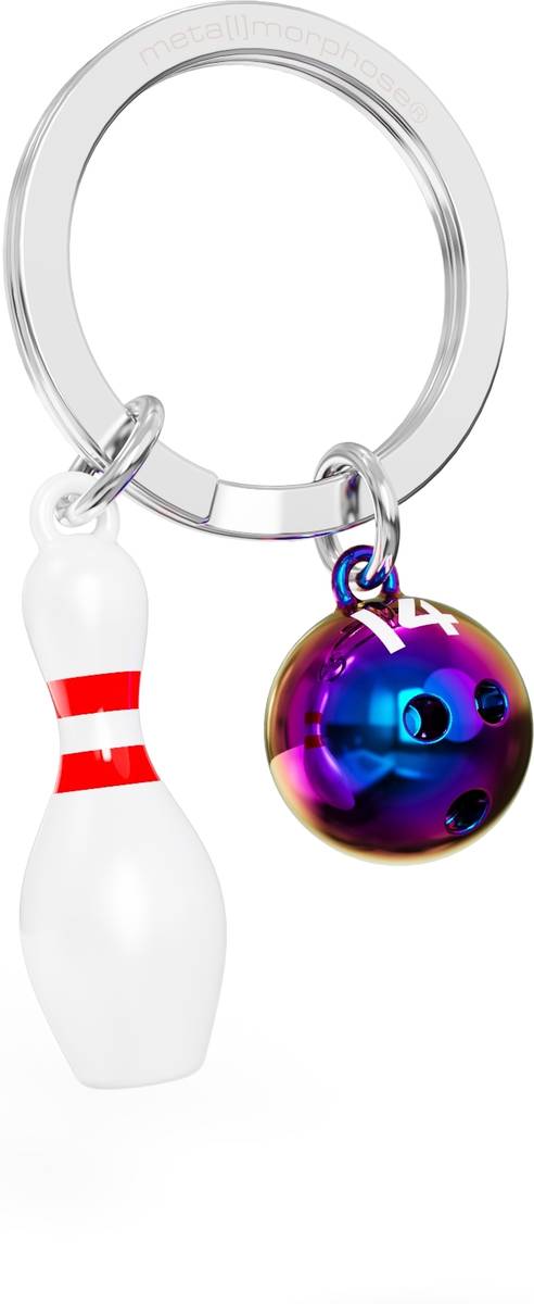 Meta[l]morphose Klíčenka s bowlingovou koulí a kuželkou