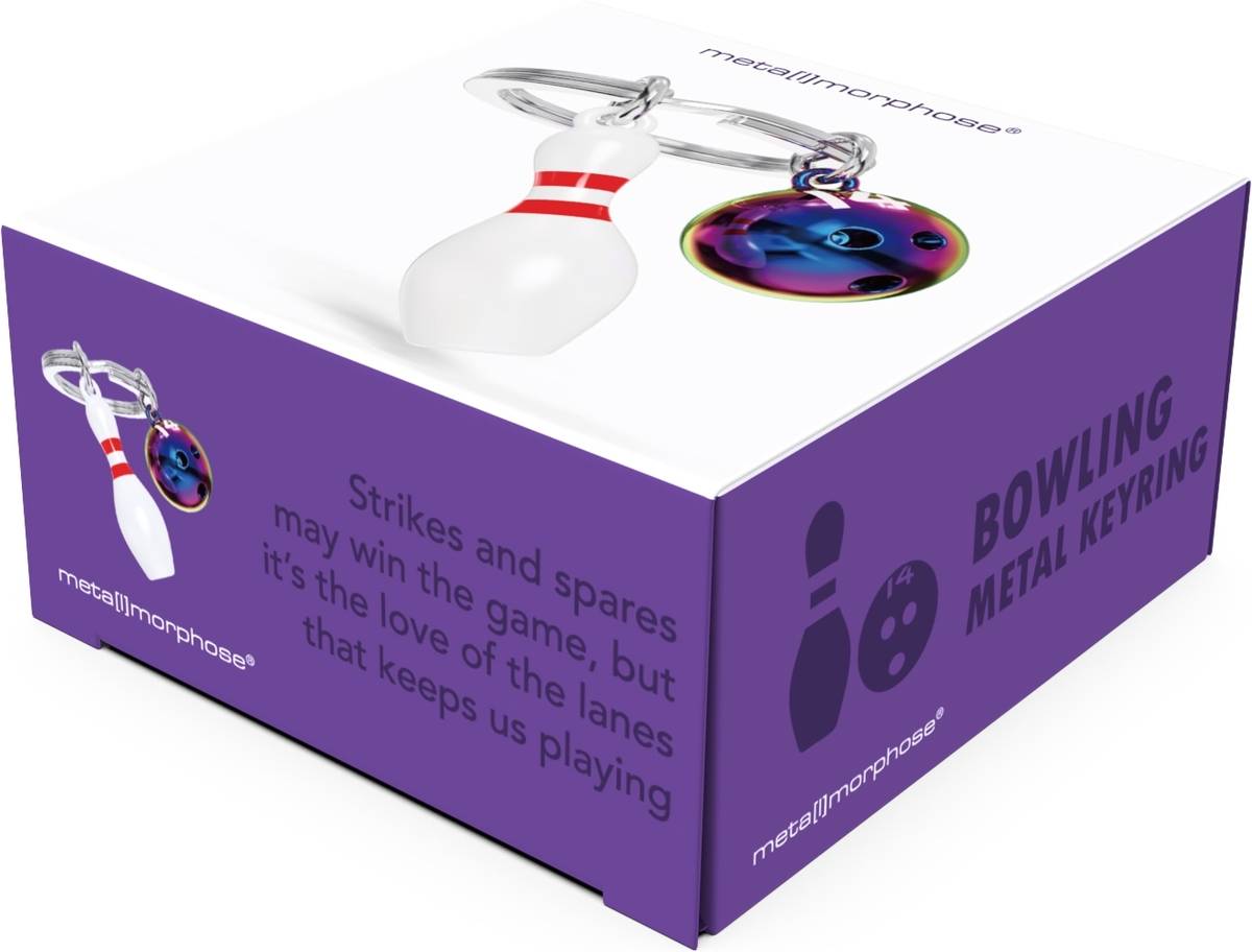Meta[l]morphose Klíčenka s bowlingovou koulí a kuželkou