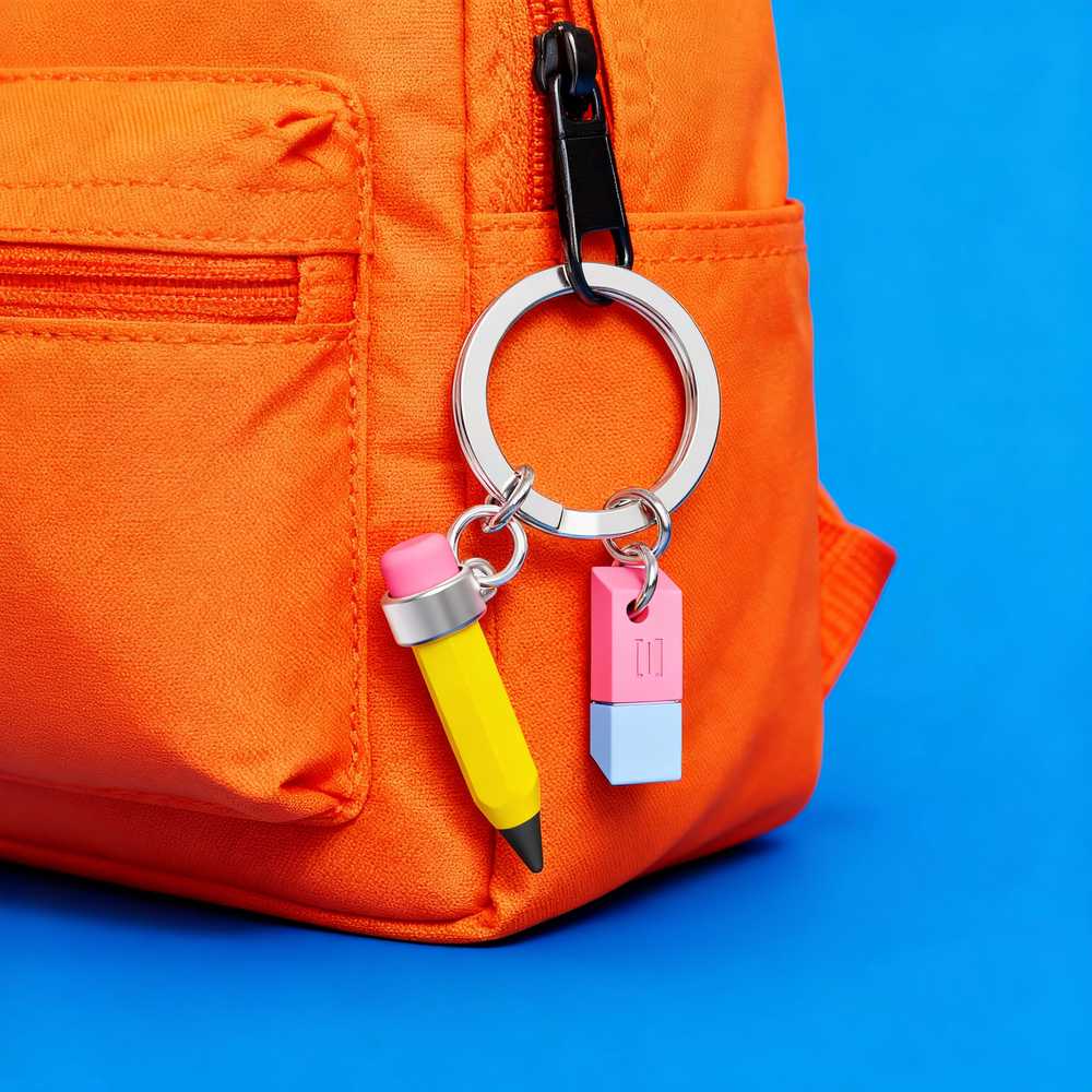 Meta[l]morphose Klíčenka s tužkou a gumou