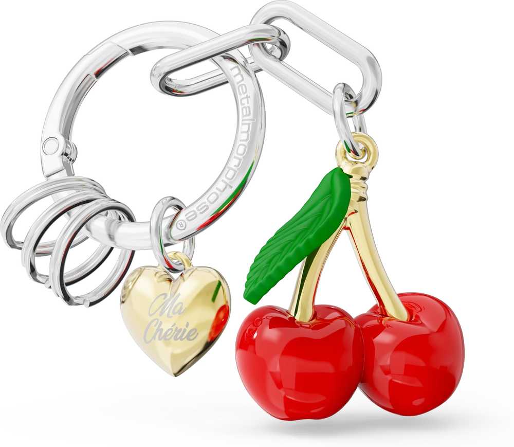 Meta[l]morphose Klíčenka s třešněmi a srdíčkem