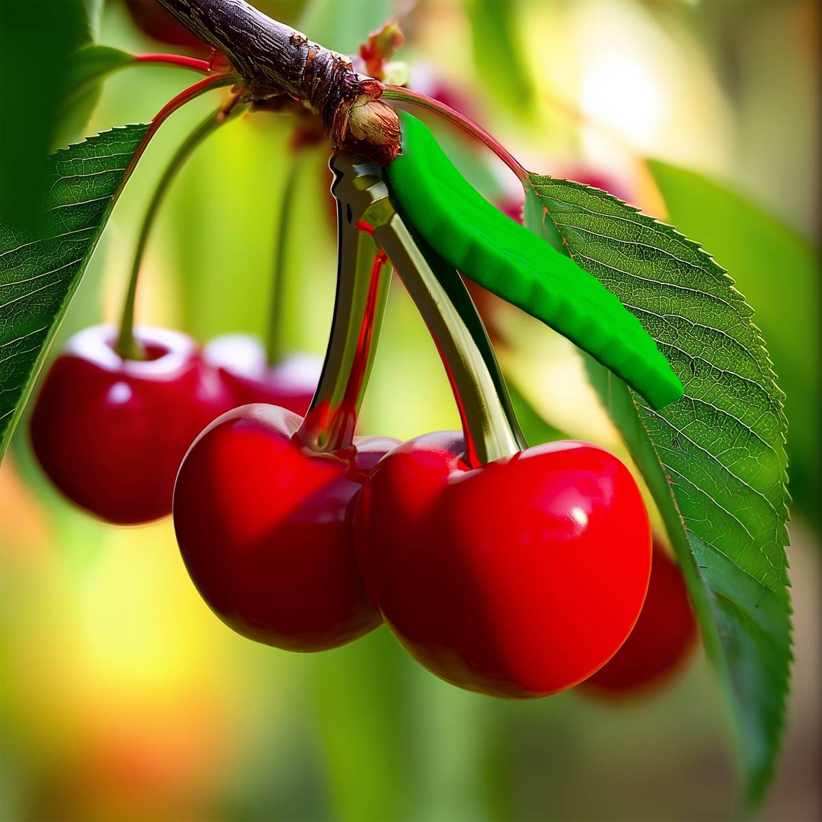 Meta[l]morphose Klíčenka s třešněmi a srdíčkem