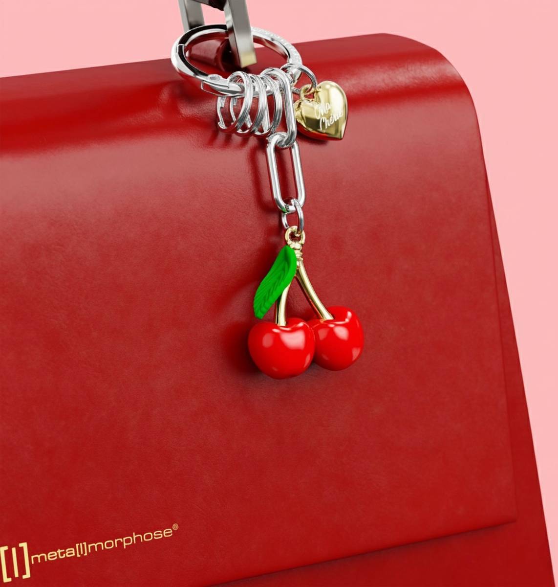 Meta[l]morphose Klíčenka s třešněmi a srdíčkem