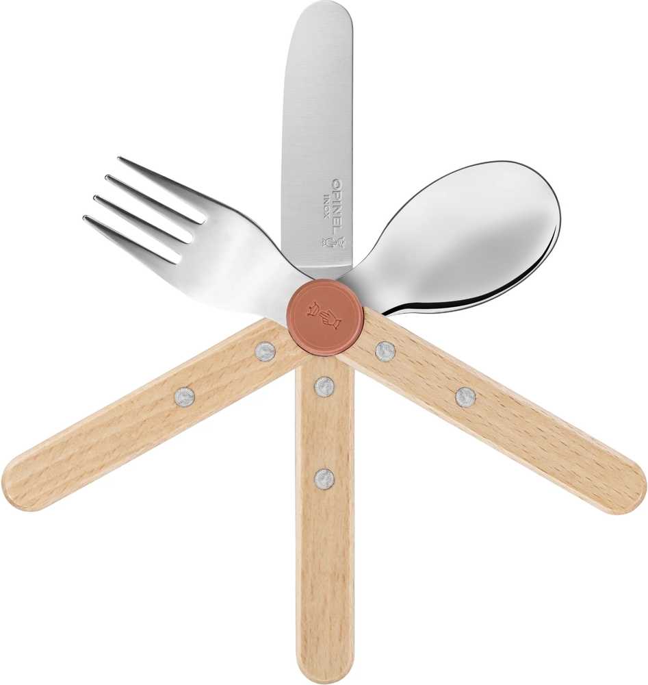 Opinel Le Petit Gourmet Sada dětských příborů, korálová